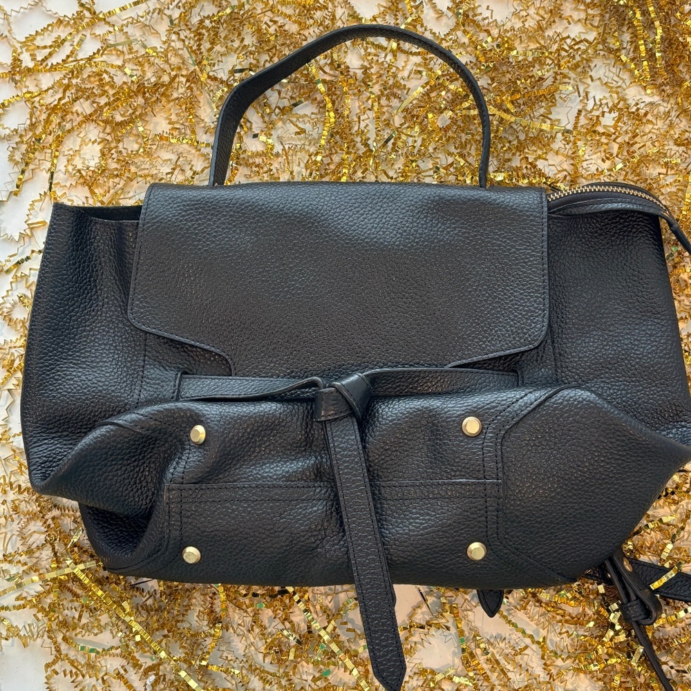 Annabel Ingall Black Leather Annie satchel handbag
